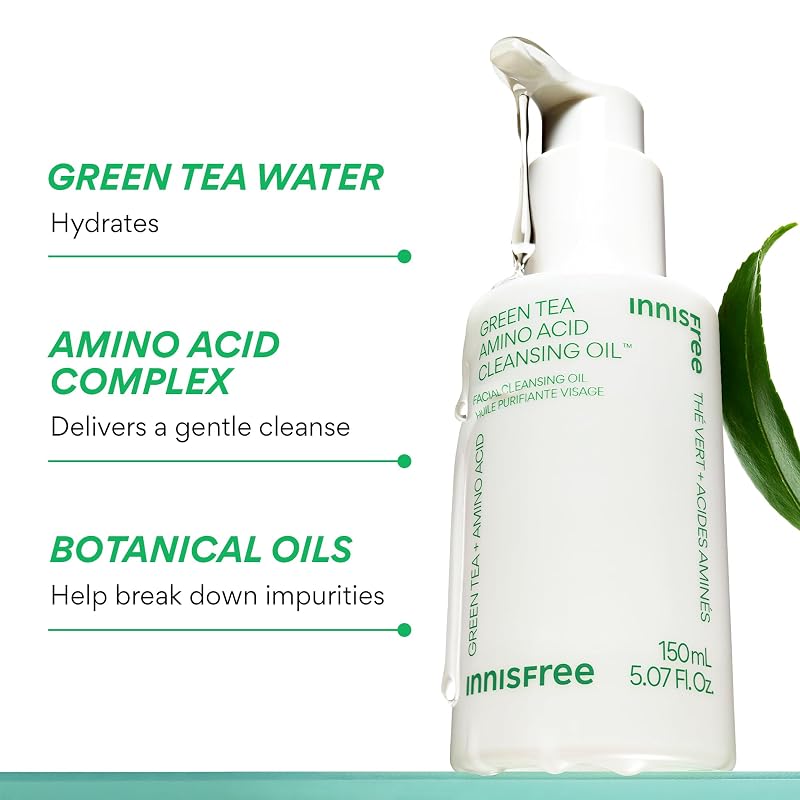 Hydrating Green Tea Cleansing Oil for Face – Gentle Makeup & Sunscreen Remover