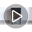 Walnut Small Wooden Nightstand with Drawer - Modern Fluted Design, Compact Bedroom Storage