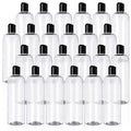 Nuenen 24-Pack 16 oz Clear Empty Lotion Bottles with Black Disc Caps - Leak-Resistant Travel Containers