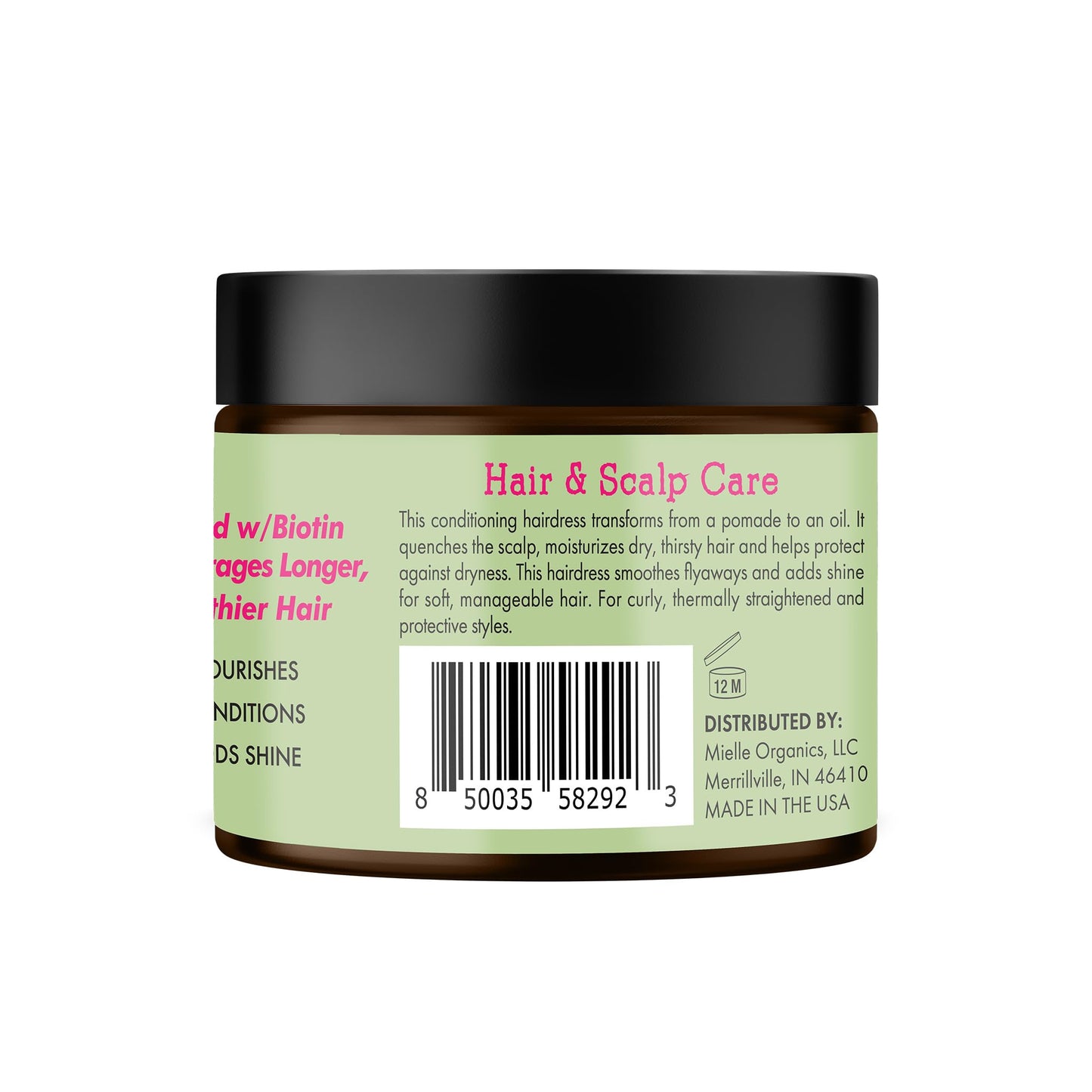 Mielle Organics Rosemary & Mint Hair Pomade for Women & Men - Conditioning Natural Hair Moisturizer to Quench the Scalp, Lock in Wave Patterns, Add Shine & Help Protect Against Dryness (5 oz)