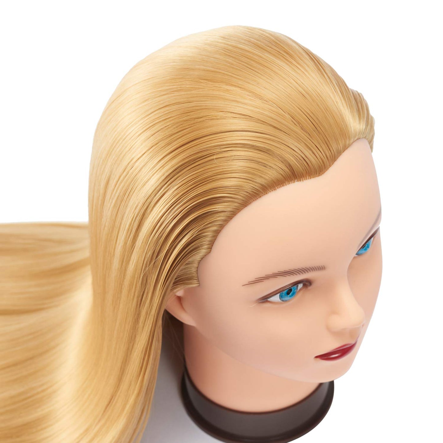 Headfix 26"-28" Long Hair Mannequin Head Synthetic Fiber Hair Hairdresser Practice Styling Training Head Cosmetology Manikin Doll Head with Clamp (6F1919W2720)
