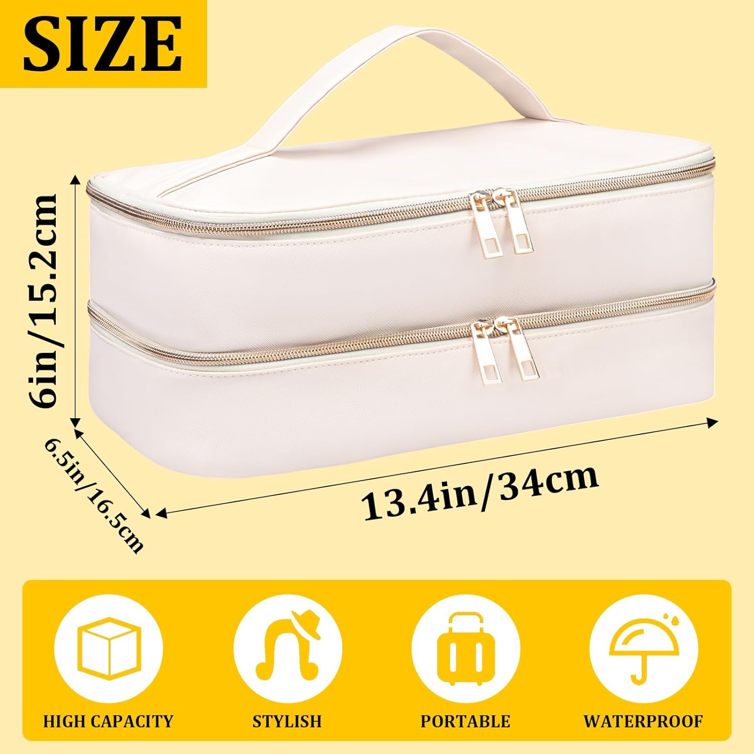 Shark Flex Style Travel Case - Double Layer Waterproof Organizer for Hair Dryer Attachments (Dianthus White)