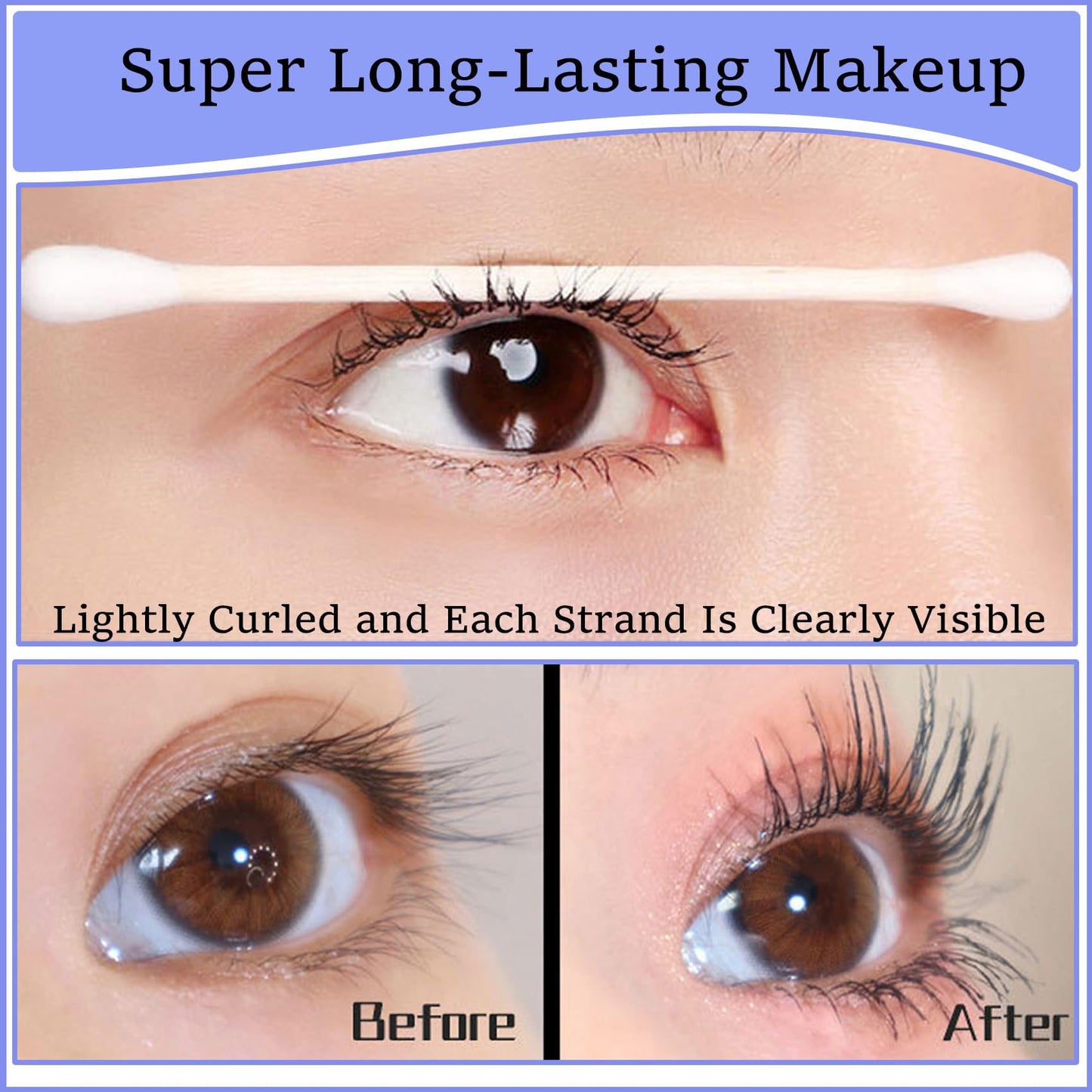 Gloryboom Mascara,Relaxrich Waterproof & Sweatproof Lengthening & Curling Mascara (A-2brown)