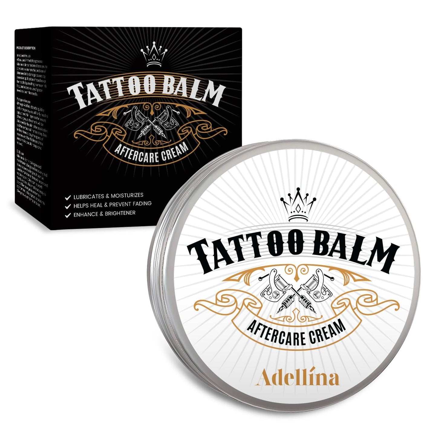 Natural Tattoo Aftercare for Color Enhancement: Tattoo Balm for New and Old Tattoos Care - Healing Soothing and Moisturizing with 100% Organic and Vegan Ingredients 5.3 OZ
