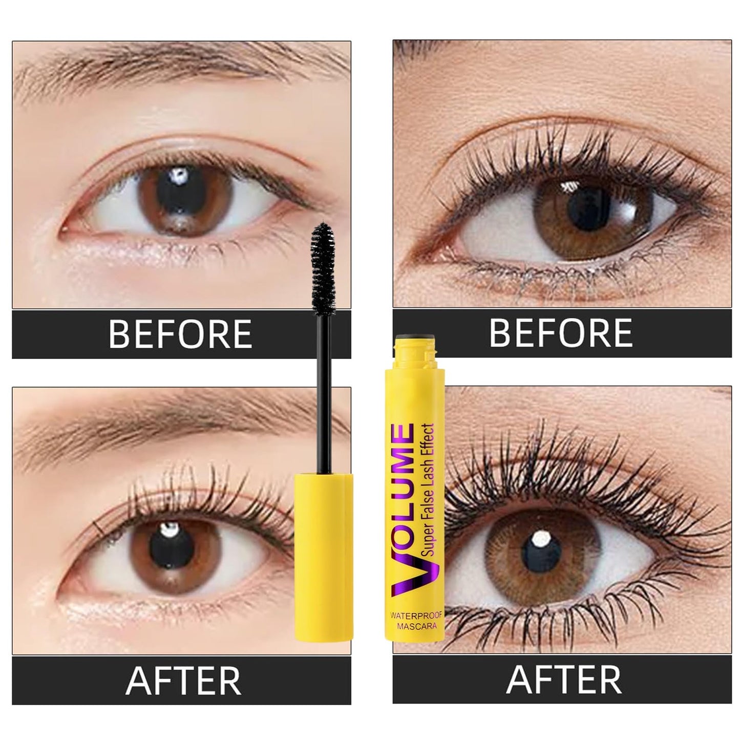 Mascara for Older Women 60 plus, Smudge-Proof Length Formula for Bold, Separated Lashes, 9ml Waterproof Long-Lasting Natural Look (1-Pack)