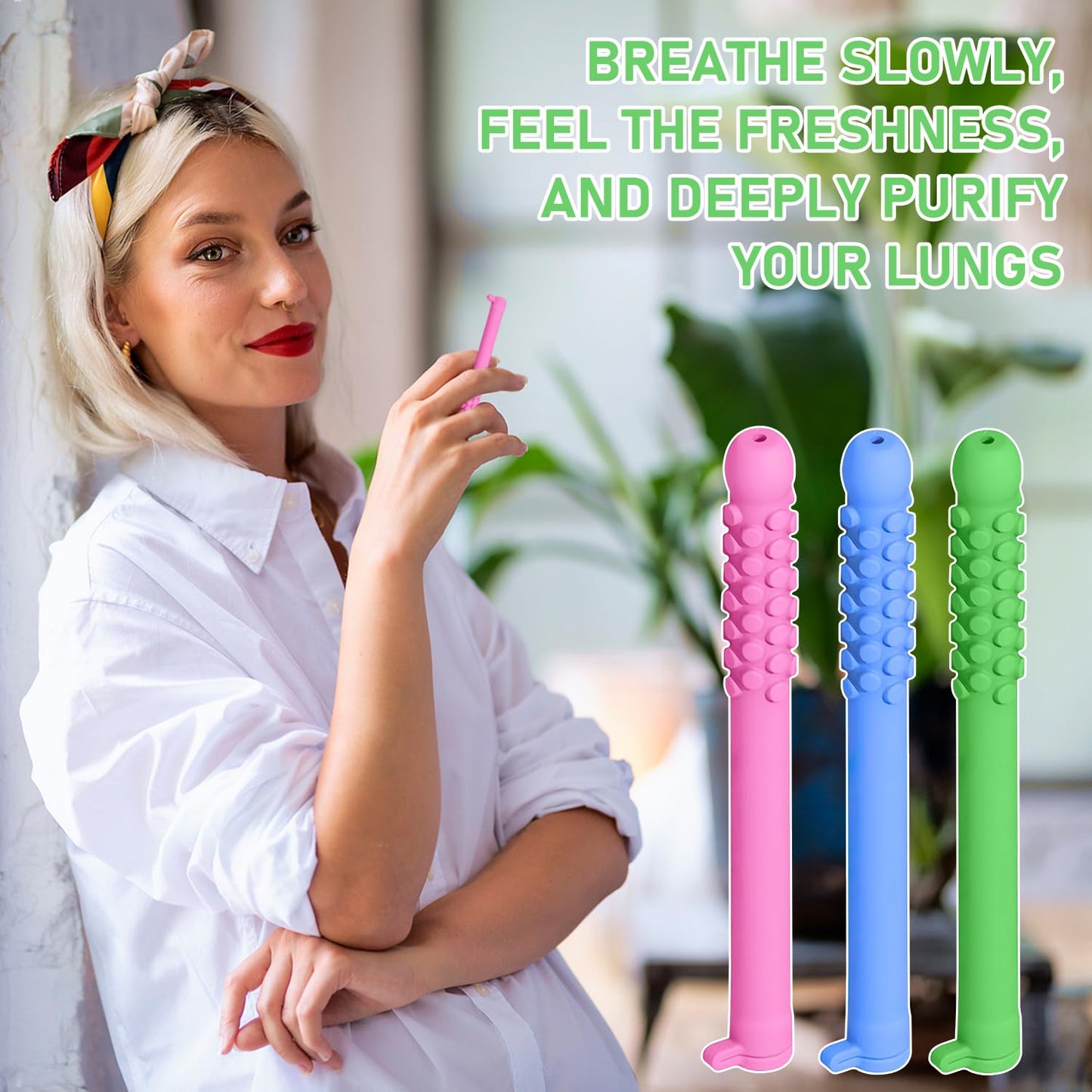 Chewable Breather Quit Smoking, Chewable Essential Oil Breath Stick, Chewable Breather Sticks, Quit Smoking Chew Sticks, Can Taken Anywhere for Focus Clear (3Pcs)