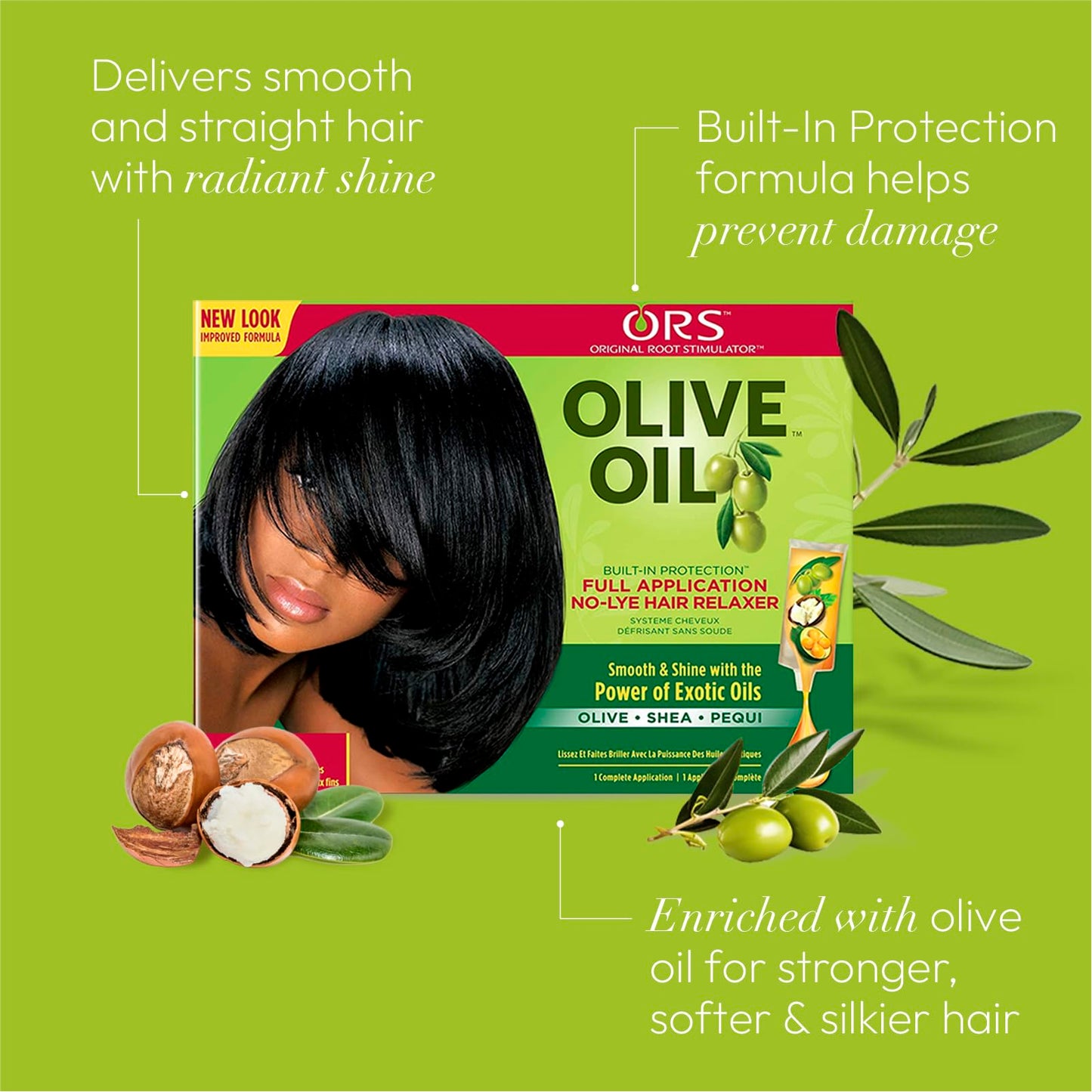 ORS Olive Oil Built-In Protection Full Application No-Lye Hair Relaxer Normal Strength (Pack of 1)