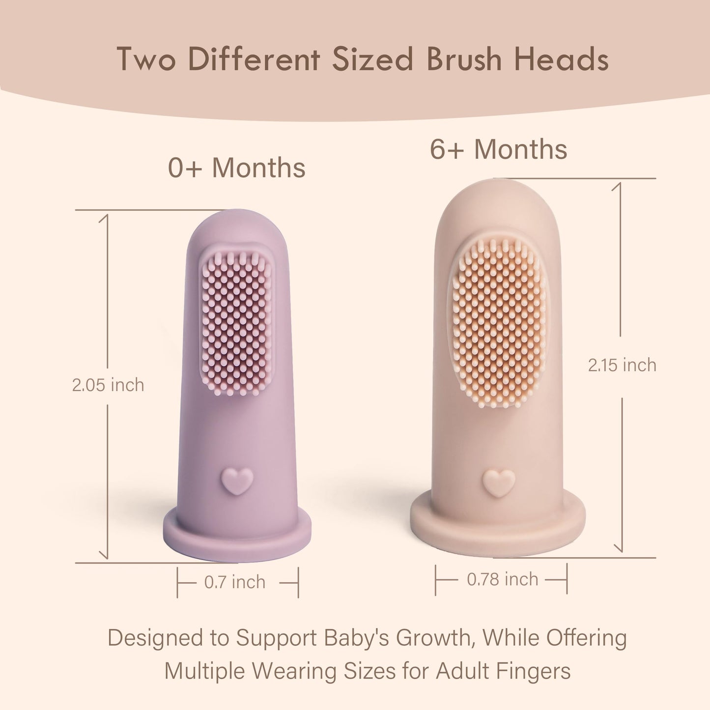 Moonkie Baby Finger Toothbrush Tongue Oral Cleaner Kit for 3 Months +, 3 Pcs (Blush/Pale Mauve/Blush)