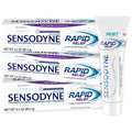 Sensodyne Rapid Relief Toothpaste for Sensitive Teeth, Mint with Fluoride, Adult Sensitive Toothpaste for Painful Teeth and Gums, Long Lasting Protection, 3.4 oz (Pack of 3)