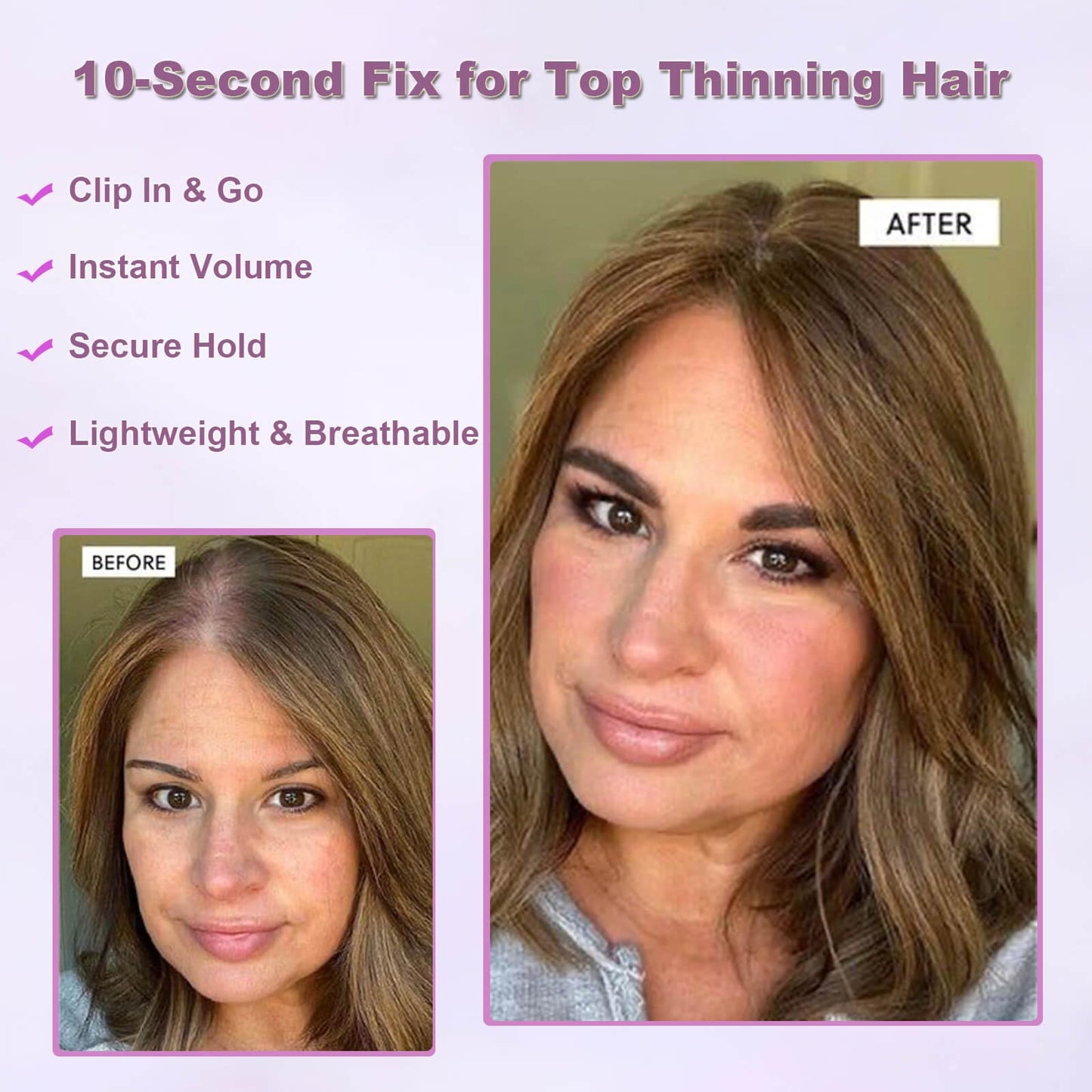 MORICHY Hair Toppers for Women Real Human Hair,Realistic Scalp Line Human Hair Toppers for Women with Thinning 360°Cover Black 7 Inch Short Topper Pieces for Daily Use 1B# 2 Clip