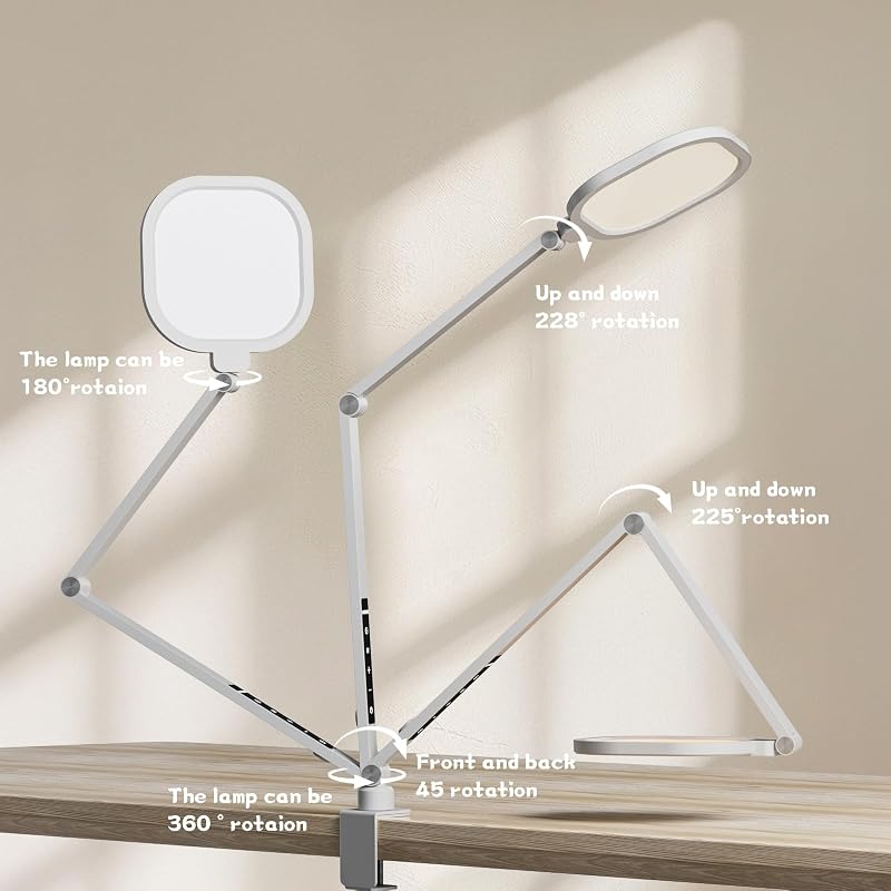 LED Desk Lamp for Home Office with Clamp — White Variation