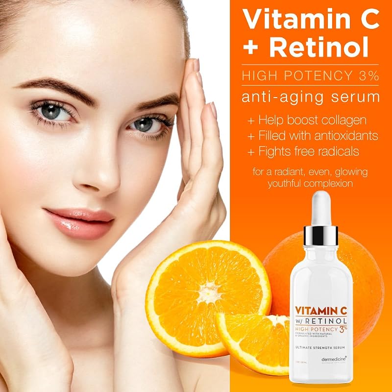 Vitamin C Serum with 3% Retinol - Anti-Aging Facial Treatment