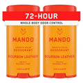 Mando Whole Body Deodorant For Men - Smooth Solid Stick - 72 Hour Odor Control - Aluminum Free, Baking Soda Free, Skin Safe - 2.6 Ounce (Pack of 2) - Bourbon Leather