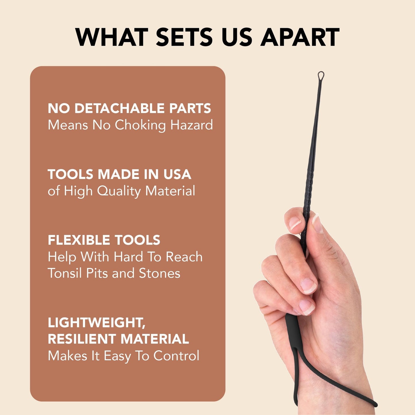 Tonsil Tech Tonsil Stone Remover Kit | Safe and Easy Tonsil Stone Removal - Made in USA - 3 Tip Sizes