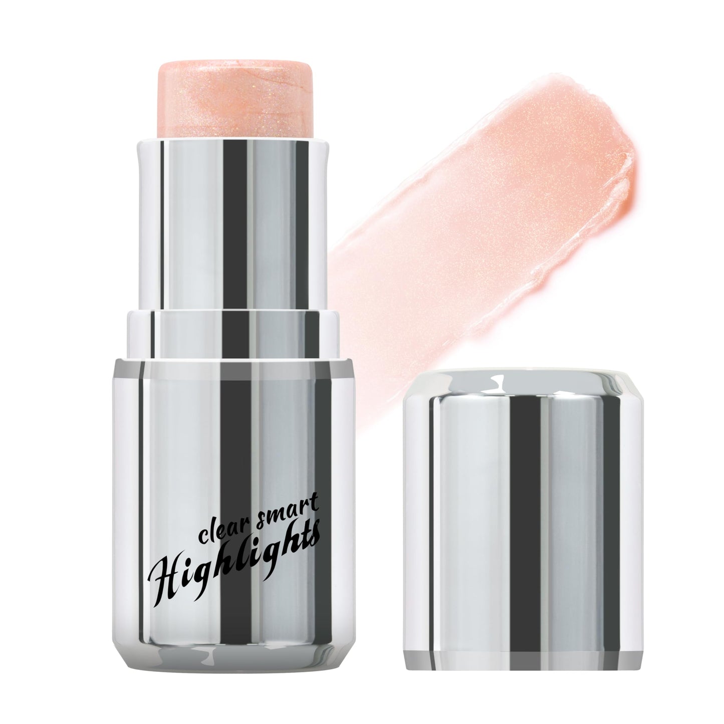 HOSAILY Clear Mermaid Pink Highlighter Stick for Glass Skin, Dewy Finish Radiance Shimmer Watercolor Face Highlighter Balm, Multi-Use Waterproof Dimension Glow Highlighter Contouring Stick Makeup#02