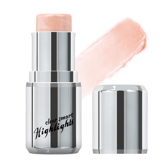 HOSAILY Clear Mermaid Pink Highlighter Stick for Glass Skin, Dewy Finish Radiance Shimmer Watercolor Face Highlighter Balm, Multi-Use Waterproof Dimension Glow Highlighter Contouring Stick Makeup#02