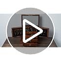 FEECOZ Wooden Jewelry Box for Women with Mirror & Lock - Dark Brown Rose Pattern