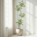 6ft Faux Bamboo Tree with Nandina, Green, with Pot — Variation Green+5ft 11in