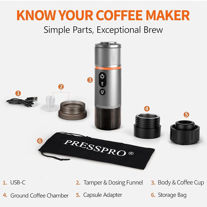 Portable Espresso Maker 13500mAh Self-Heating Electric Espresso Machine