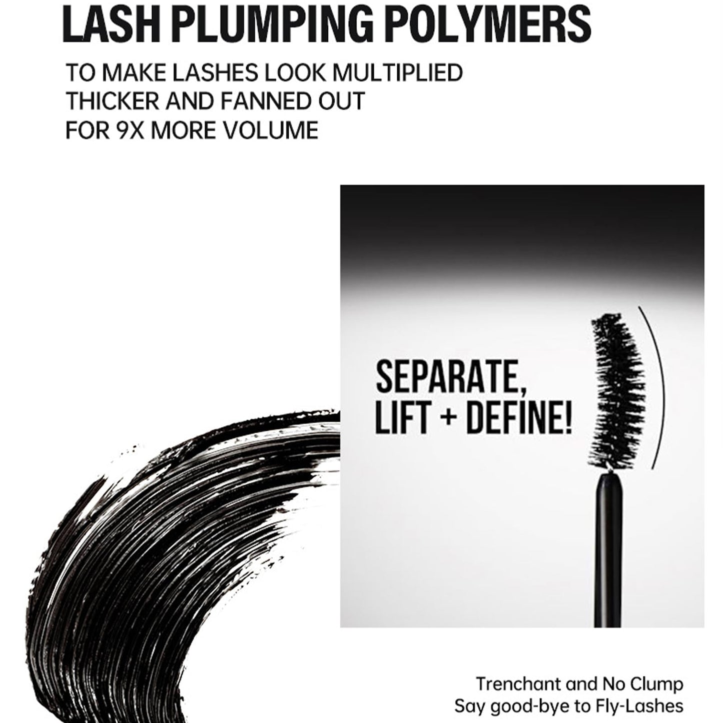 TAIKELOP Exagger-Eyes Volume Mascara Exagger-Black 4ML, Volumizing, Lengthening, Defining, Curling, Multiplying Mascara Makeup