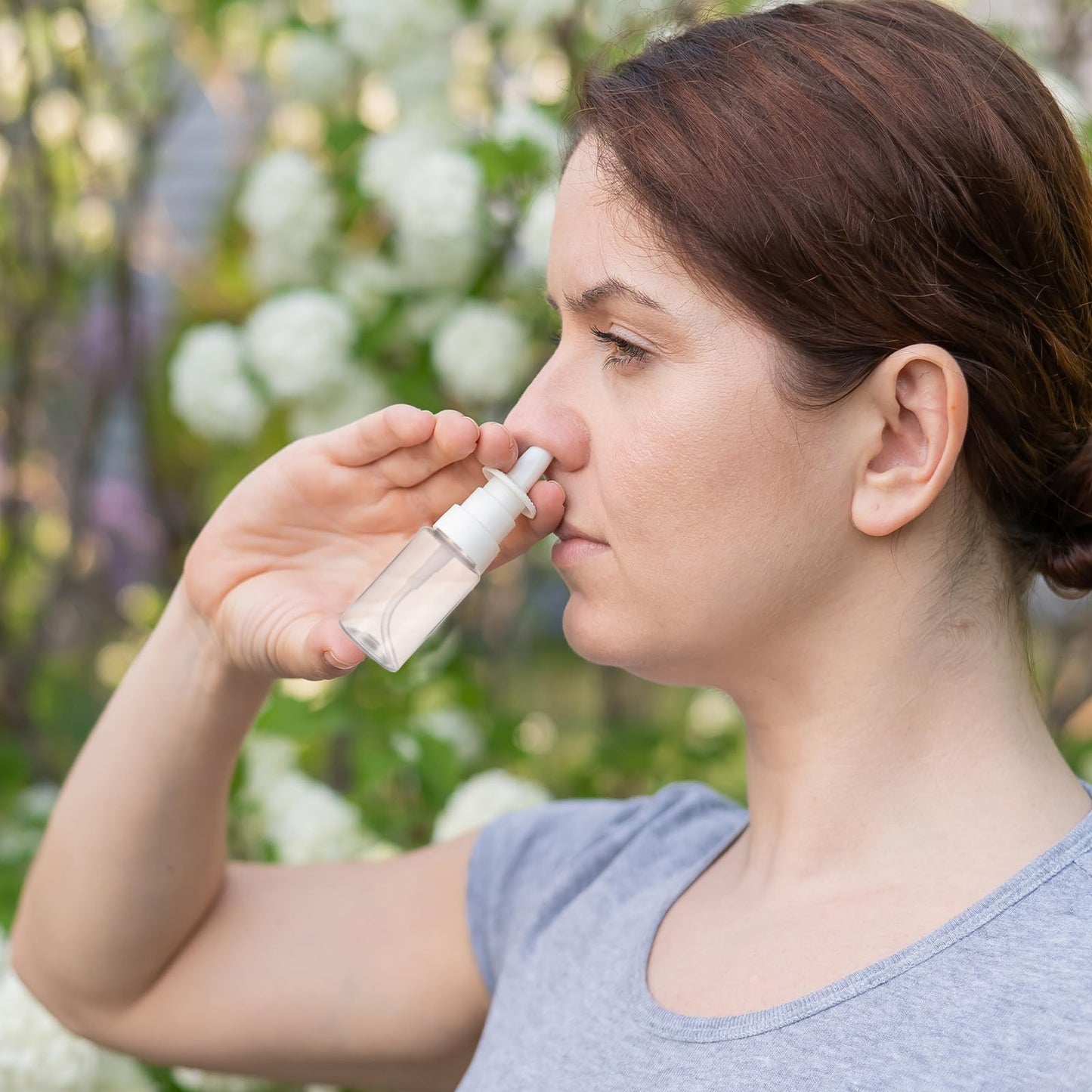 simarro 5 PCS Mini Nasal Spray Bottle, Portable Clear Empty Refillable Fine Mist Rhinitis Care Sprayer Cosmetic Perfume Makeup Water Storage Holder Container with Funnels - 10ml