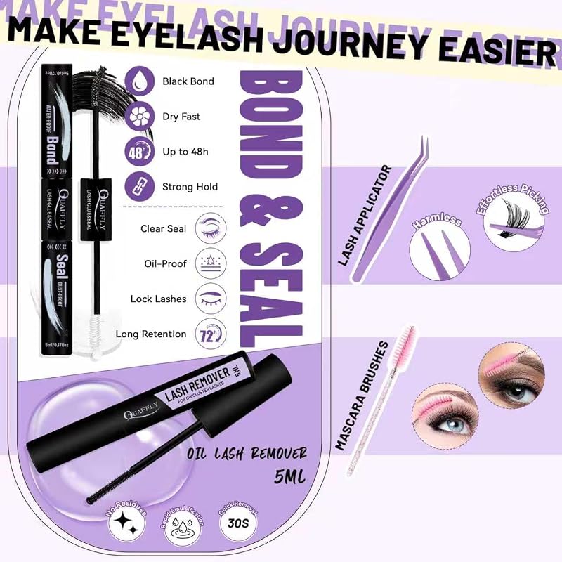 Lash Clusters Kit 1790Pcs with Spike & Bottom Lashes - DIY False Eyelash Extension Set (Variation: Lashes Kit-8)