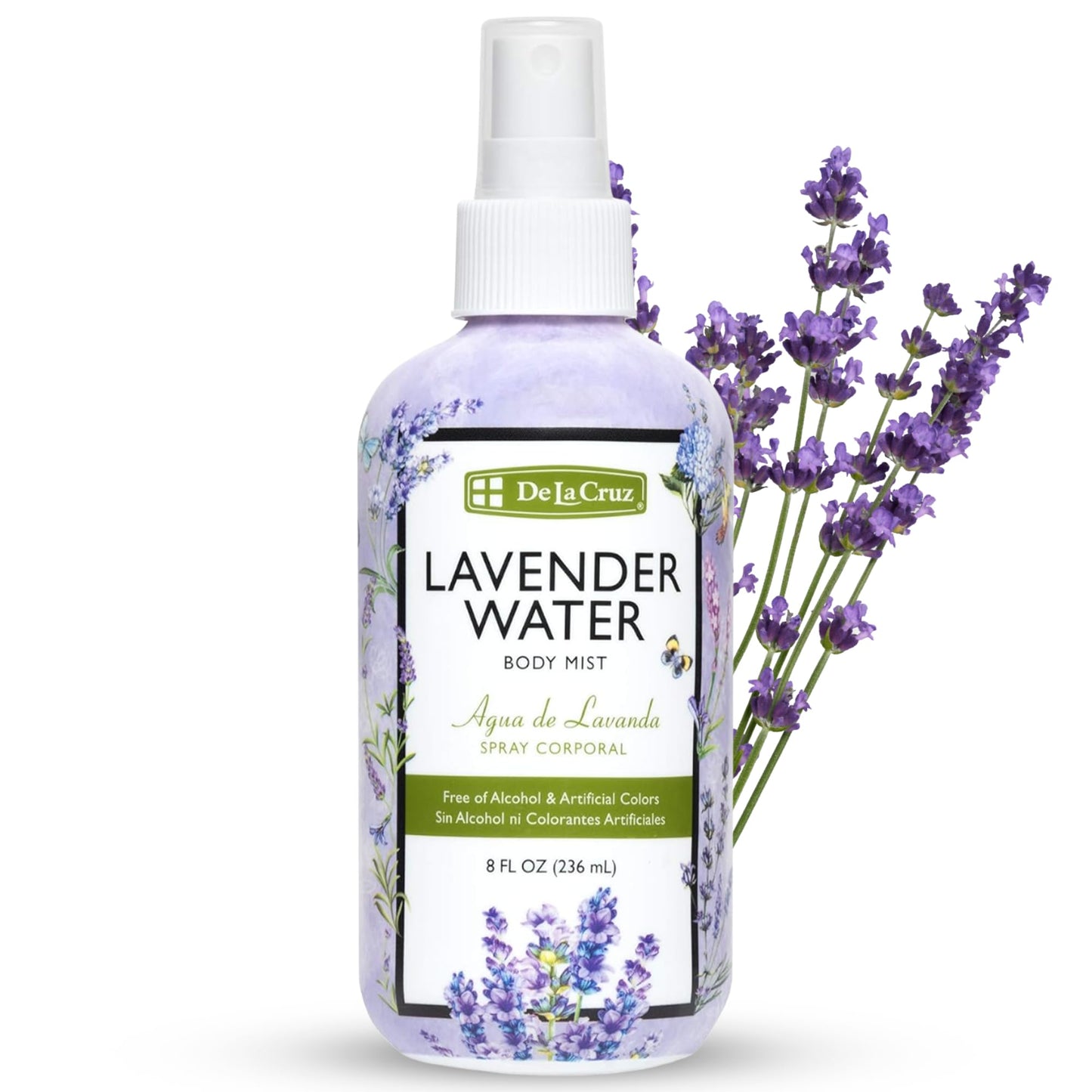 De La Cruz Lavender Water Body Mist - Lavender Spray body mist With Pure Lavender Essential Oil 8 fl oz (236 mL)