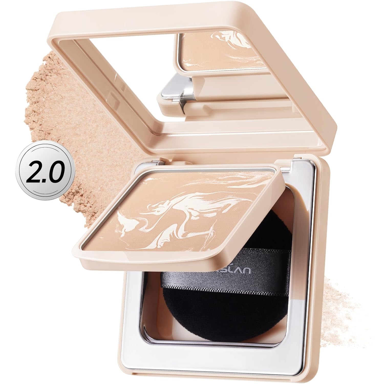 CARSLAN 2.0 Waterproof Translucent Setting Powder - Long-Lasting Oil Control Compact Makeup for Oily Skin, 0.28oz