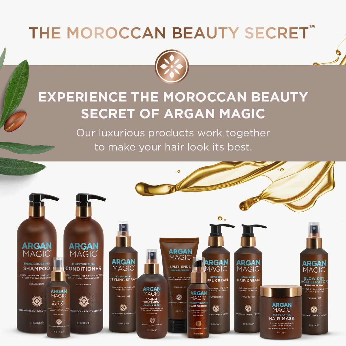 Argan Magic Hyaluronic Acid Body Wash - Cleanses, Refreshes & Softens with Hydrating Hyaluronic Acid and Nourishing Argan Oil | Paraben Free, Cruelty Free (32 Fl Oz)