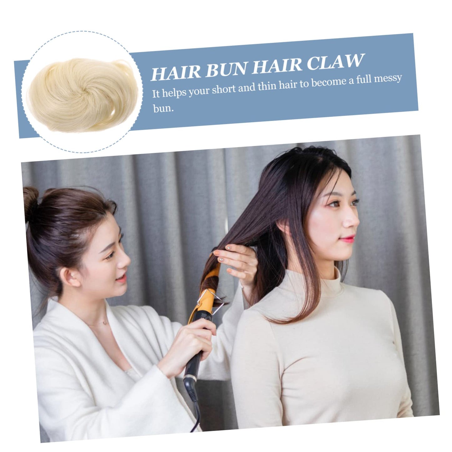 DONFAMDS Fake Bun Hairpiece for Chignon High Temperature Curly Hair Bun Maker for Brides Adds Volume and Natural Look to Updos and Ponytails