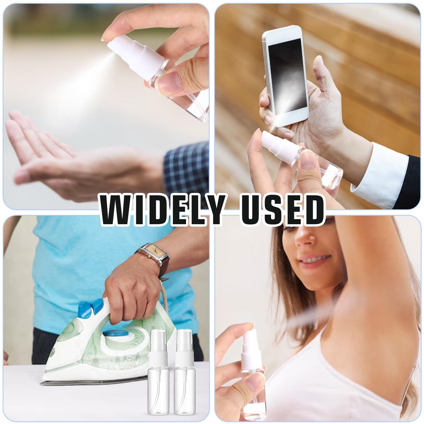 Giantree 4-Pack Clear Spray Bottles, 0.7 oz/20ml Small Plastic Spray Bottles, Empty Travel Bottle, Fine Mist Sprays Bottle for Hair, Reusable Fine Mist Sprays Vase for Alcohol Perfume