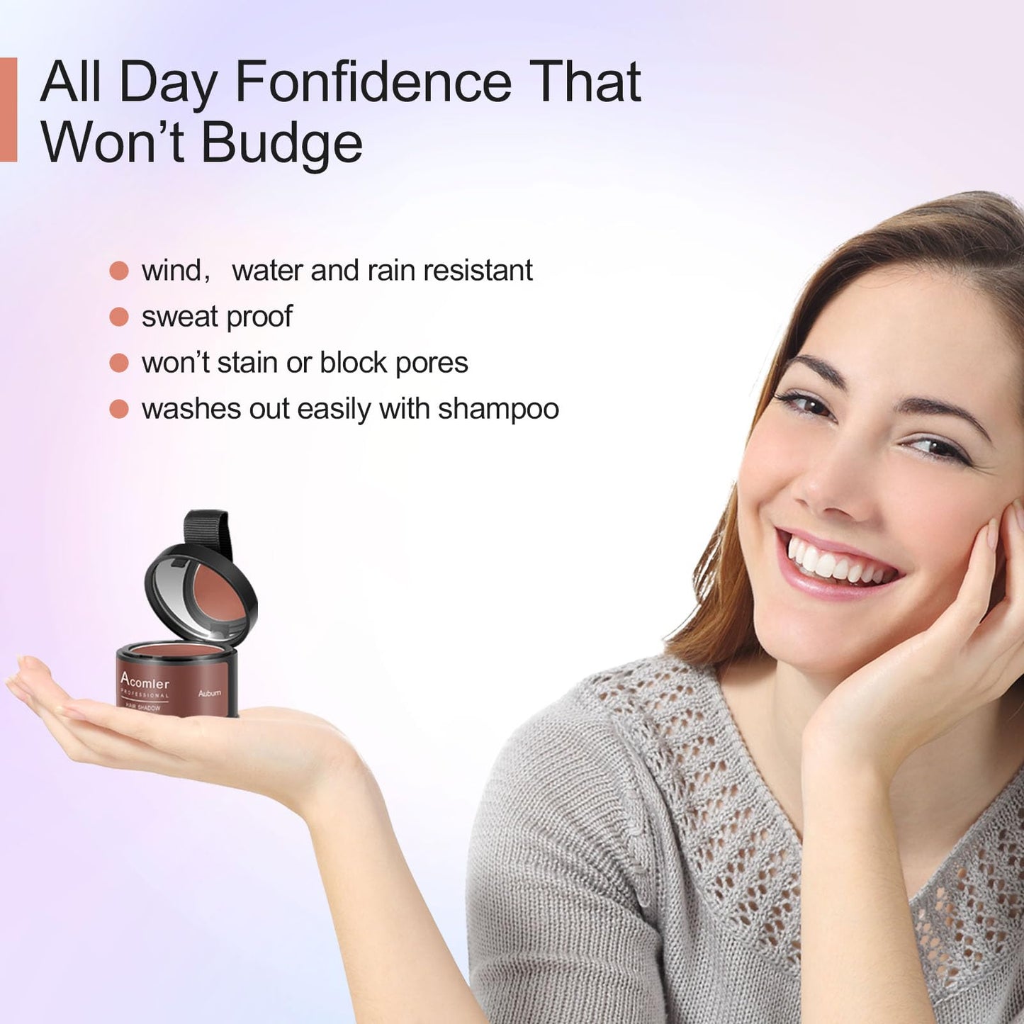 Acomler Instantly Root Touch Up Hairline Shadow Powder,Root Cover Up Hair Color,Dark Brown for Thinning Hair, Grey Hair Coverage Hair Powder for Women with Eyebrows,Beard Line,Bald Spots (Dark Brown)