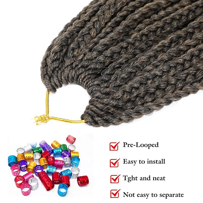 Crochet Box Braids 18in 144 Pcs Bundle, 6 Packs, #1B/27, 1B/27 Variation