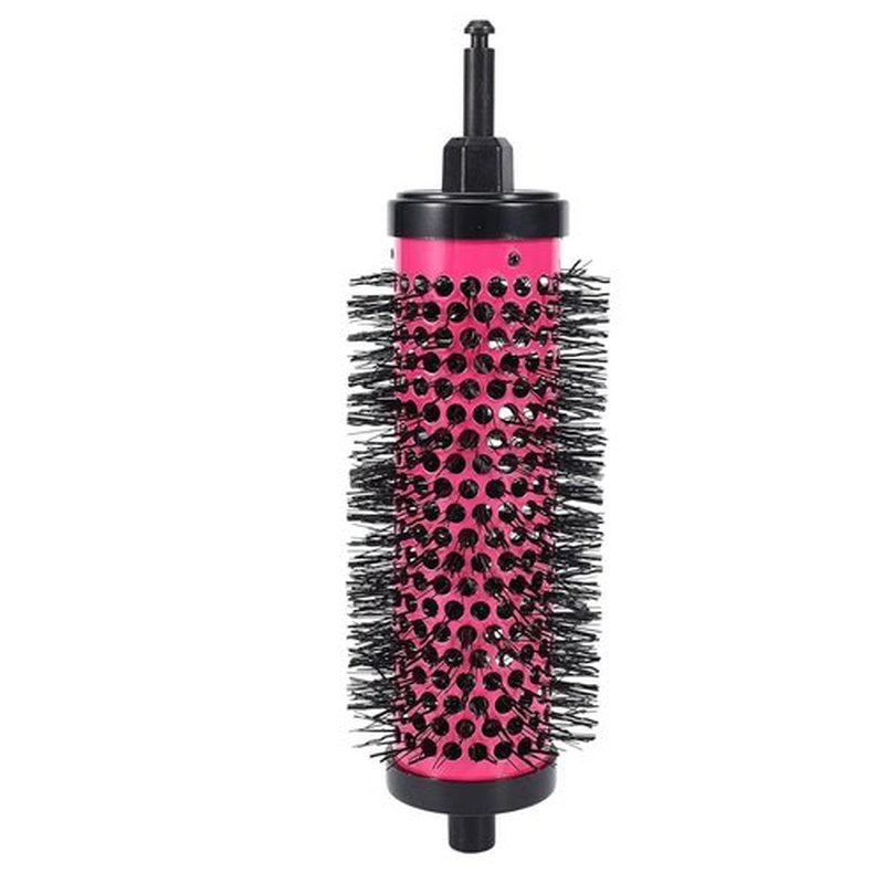 Hair Rollers with Handles,Detachable Handle Hair Roller Brush with Positioning Clips,Aluminum Ceramic Barrel Curler Comb for Fine,Rollers for Blowout Look Long Hair(Red)