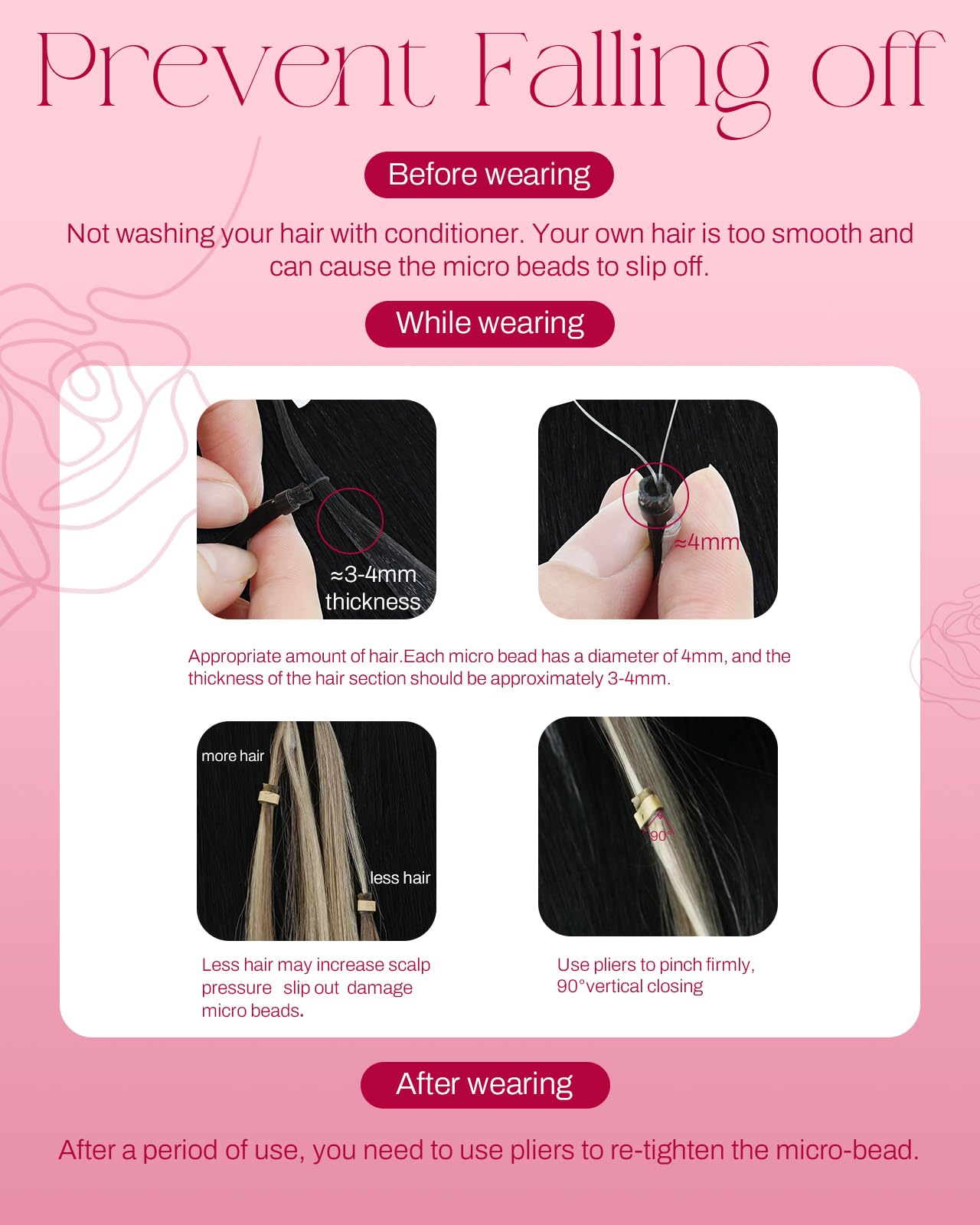 Moresoo Micro Loop Hair Extensions Real Human Hair Jet Black Micro Beads Extensions Human Hair 16 inch Micro Link Hair Extensions Human Hair Black 50G/50S