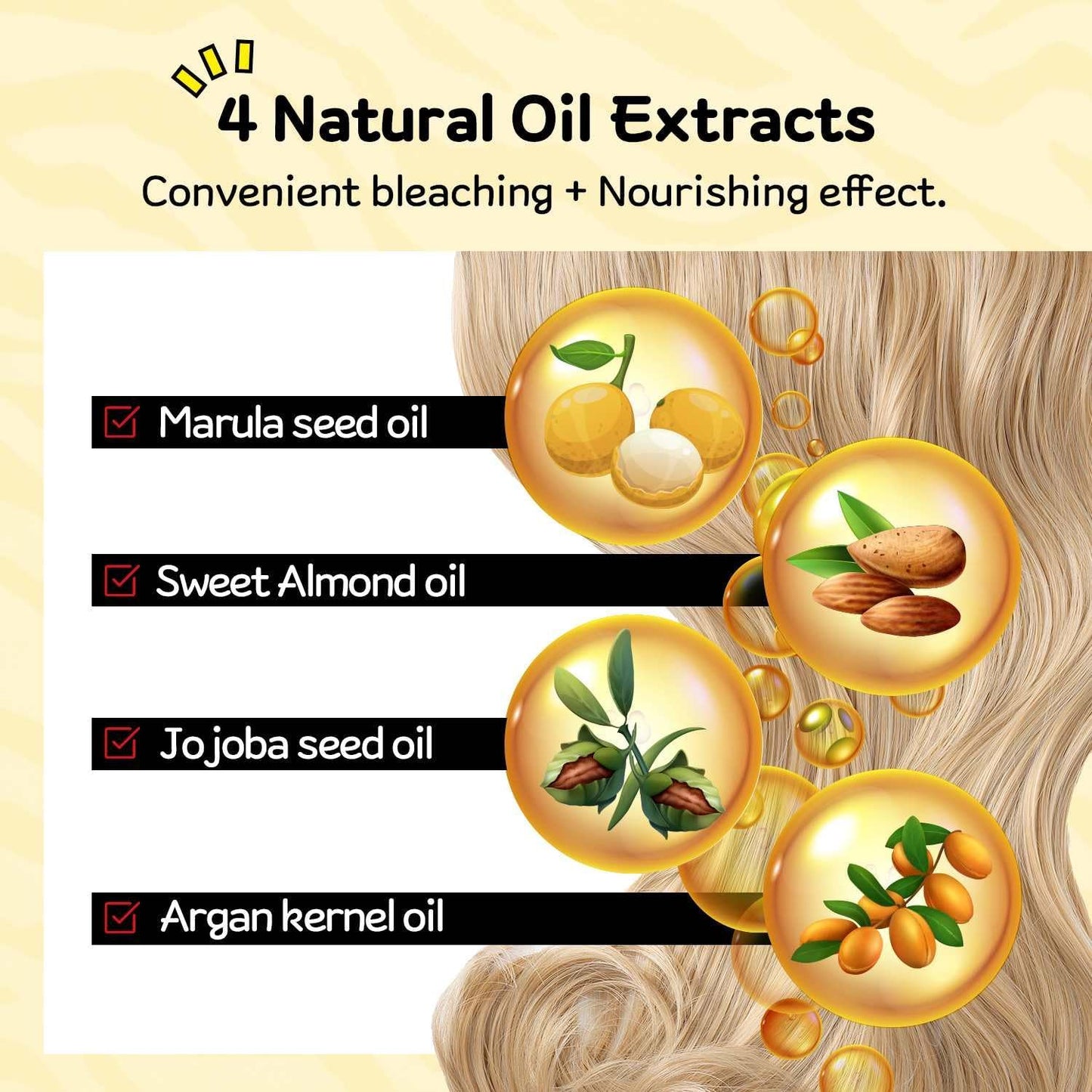 Super Rich Cream Hair Bleach (4.8oz), Permanent Hair Color with Marula Seed Oil, High-Lifting Formula, Minimal Damage, Enriched with Jojoba Seed and Argan Kernel