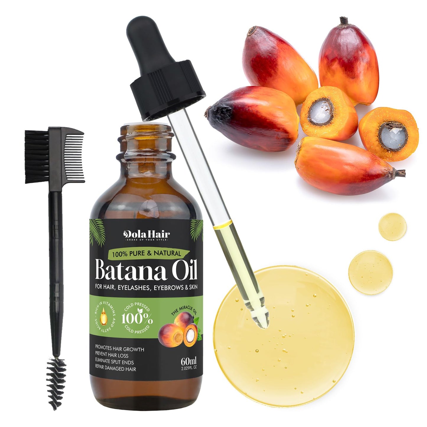 Batana Oil for Hair Growth Organics Pure Batana Hair Oil 100% Natural Batana Oil Nourishes Damaged Hair Natural Hair Growth Oil and Conditioner Batana Hair Oil 2.02 Fl Oz
