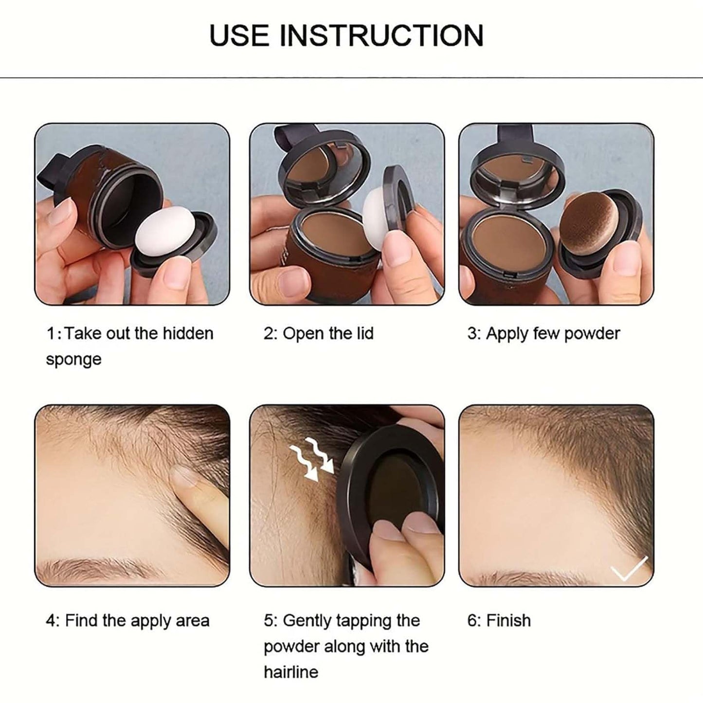 Maycheer Hairline Powder for Women, 14 Color Maycheer Magic Root Cover Up, Maycheer Hair Shadow, Maycheer Hair Rich Shading Powder, May Cheer Hair Rich, Transparent Root Cover (03 Black)