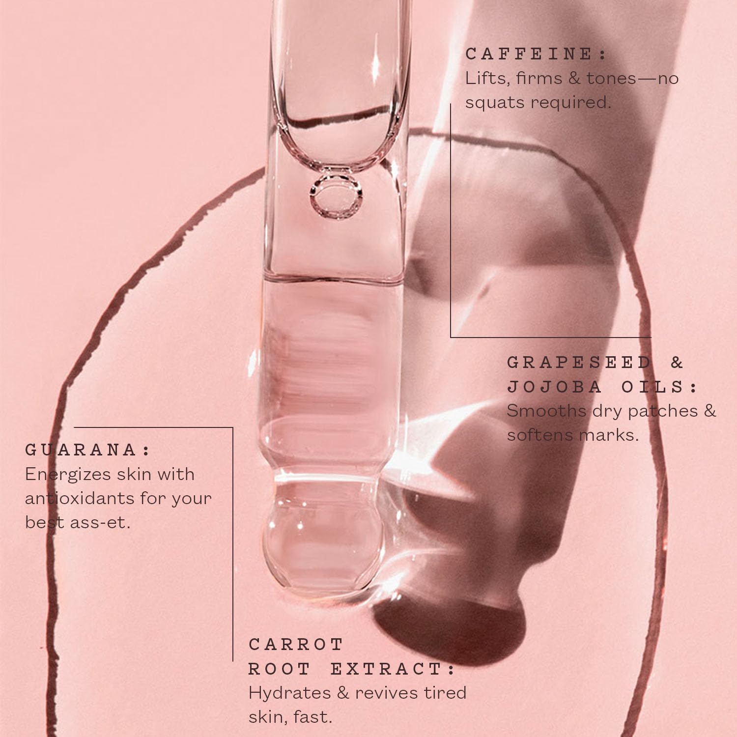 Booty Drops Firming Body Oil with Caffeine & Jojoba | Vegan & Cruelty-Free 30ml