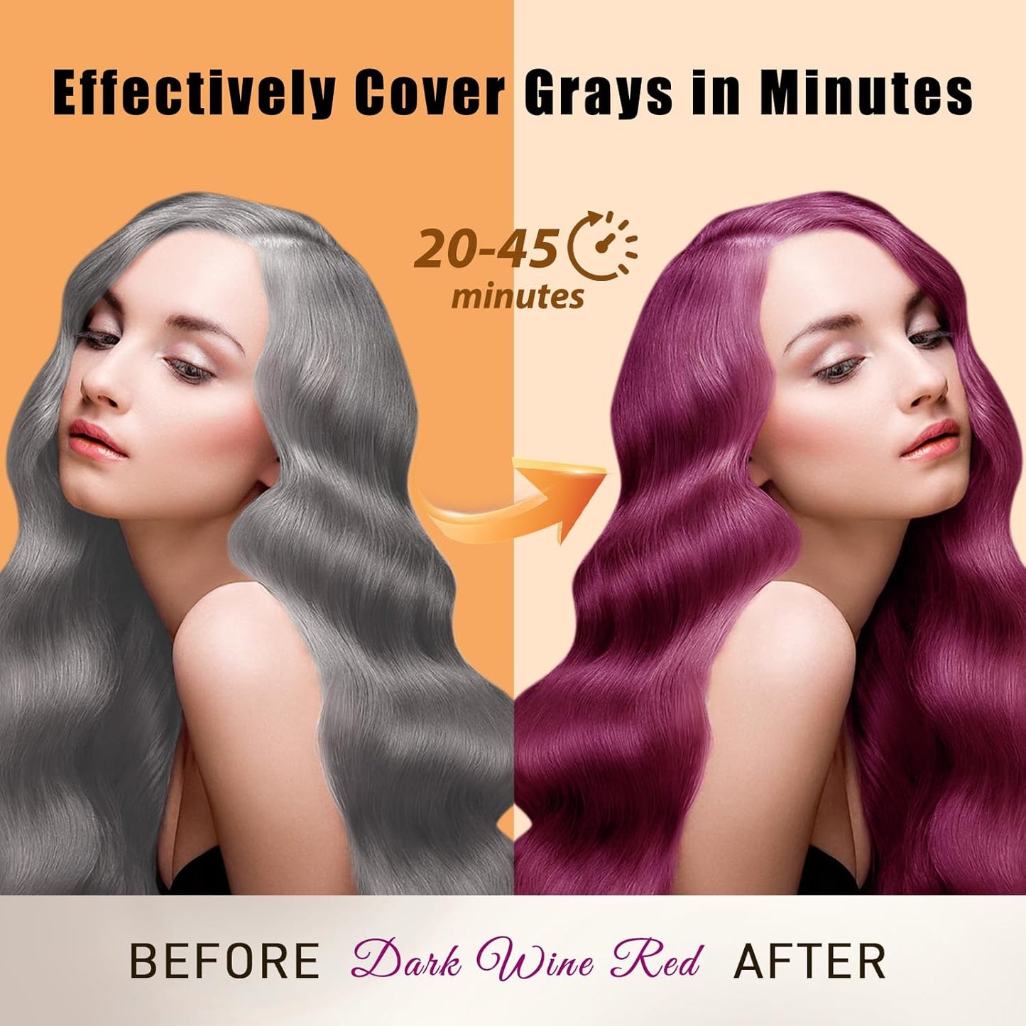 Natural Dark Coffee Hair Dye Shampoo 3-in-1 for Long-Lasting Gray Coverage - 16.9 Fl Oz