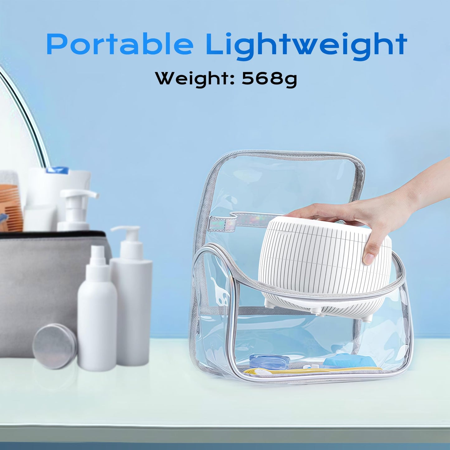 Ultrasonic Retainer Cleaner Machine, 45khz 25W Dental Cleaning Pod for Denture, Mouth Guard, Aligner, Night Guard, Braces, Ring and Jewelry, 200ml Portable