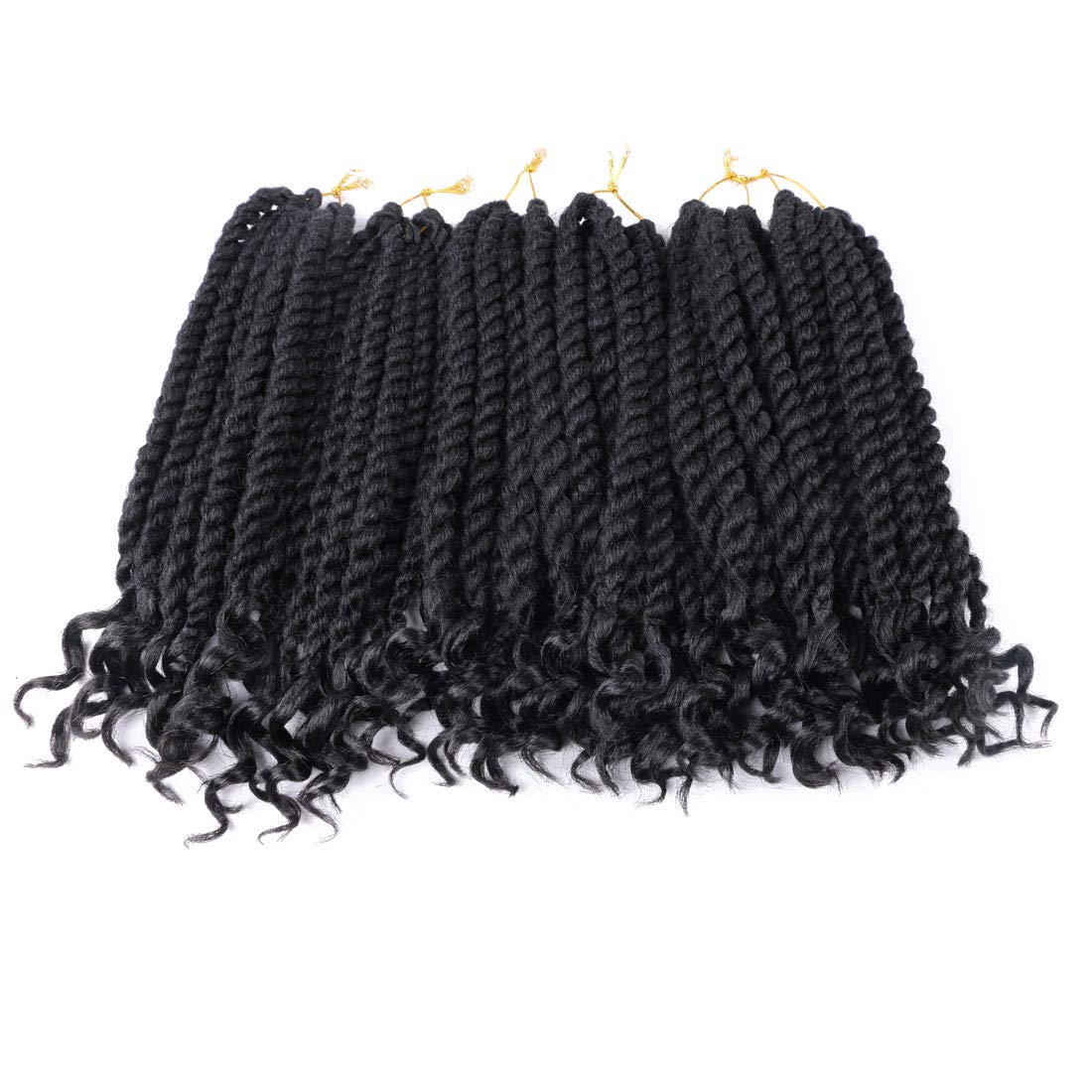 12 Inch Crochet Braids Senegalese Twist Crochet Hair For Black Women 6 Pack Havana Twist crochet hair With Curly Ends 1B#