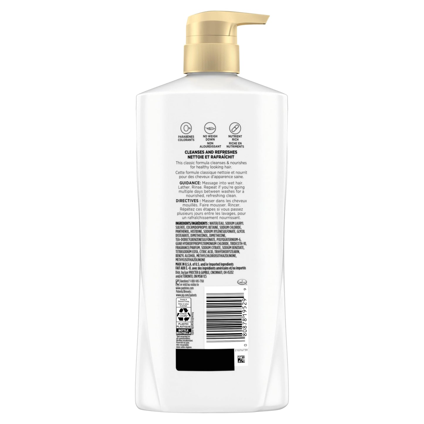 Pantene 2-in-1 Shampoo & Conditioner, Classic Clean - Pro-V Nutrients for Dry, Color-Treated Hair, Healthy Looking Hair Every Wash, Antioxidant-Rich, 27.7 Oz Each, 2-Pack + Rescue Shot (0.5 Oz)