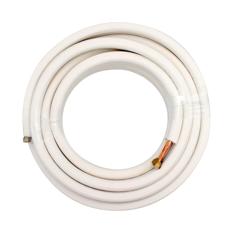 16FT 1/4+1/2 in. OD HVAC Copper Line Set with Wire, Thickened Insulation and Flared Nuts
