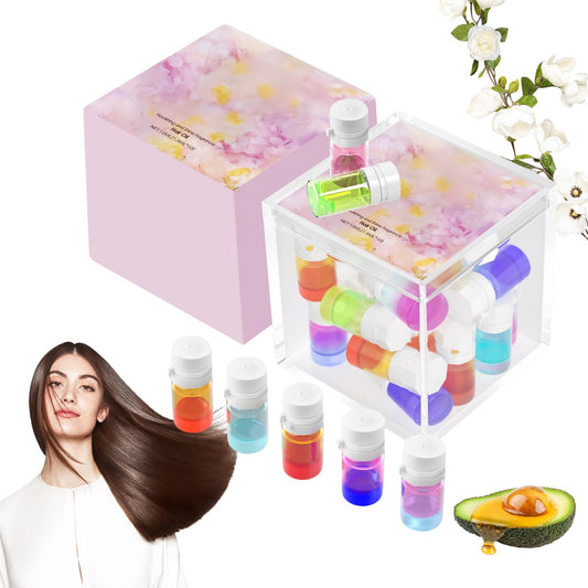 Pricyru Perfume & Hair Oil 2-In-1, Avocado and Camellia Nourishment Hair Perfume Oil, Hair Perfume for Women Long-Lasting, Mini Travel Size Hair Perfume Oil Set for All Hair (1.5ml, 40PCS)