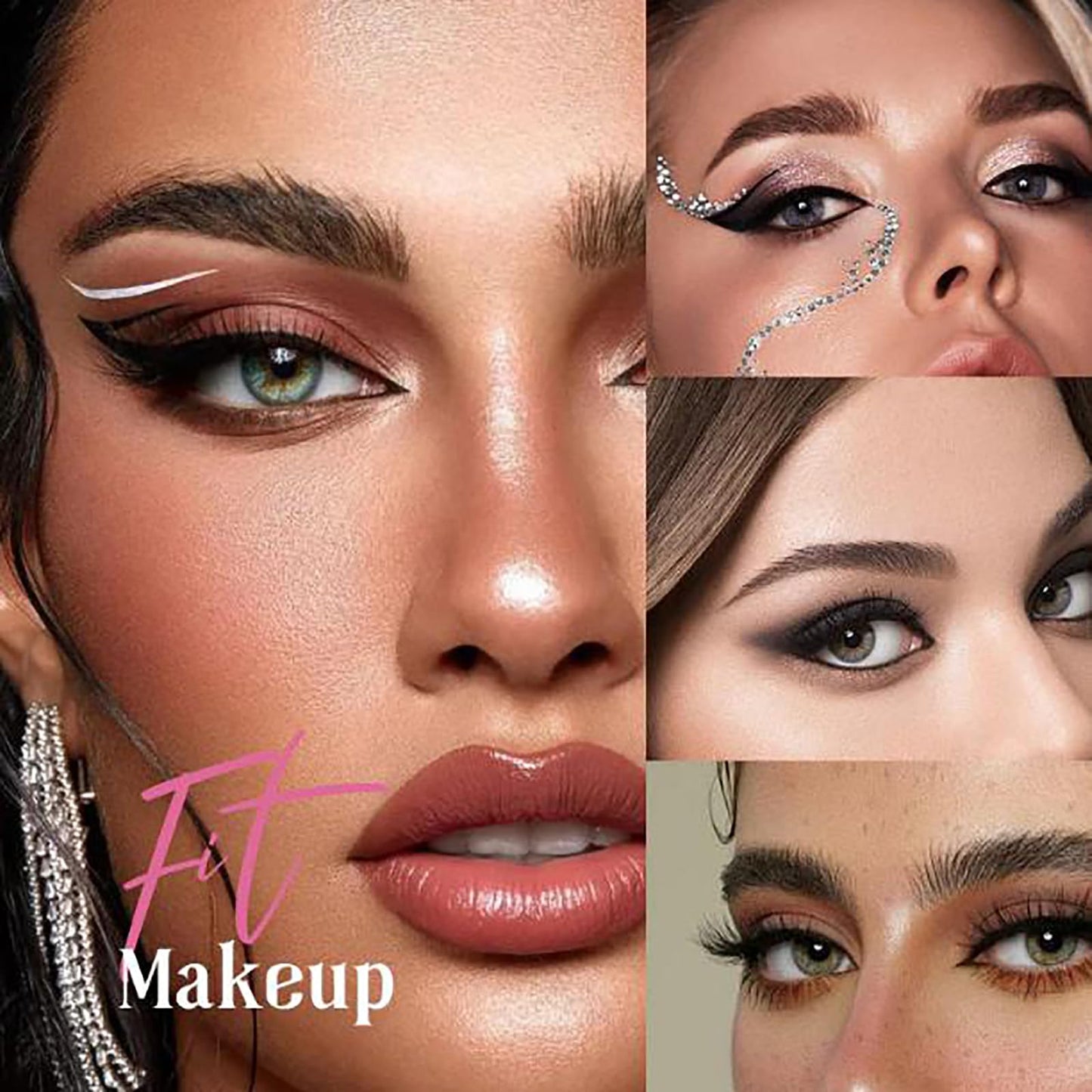 Lazy Eye Shadow Eyelash Patch, 2in1 Reusable Eye Makeup Stickers, 3D Reusable Sticker Eyeshadow, Eyeshadow Eyelashes Makeup Stickers, Eyeliner Sticker with Eyelashes for All Eyeshapes (4PCS-1)