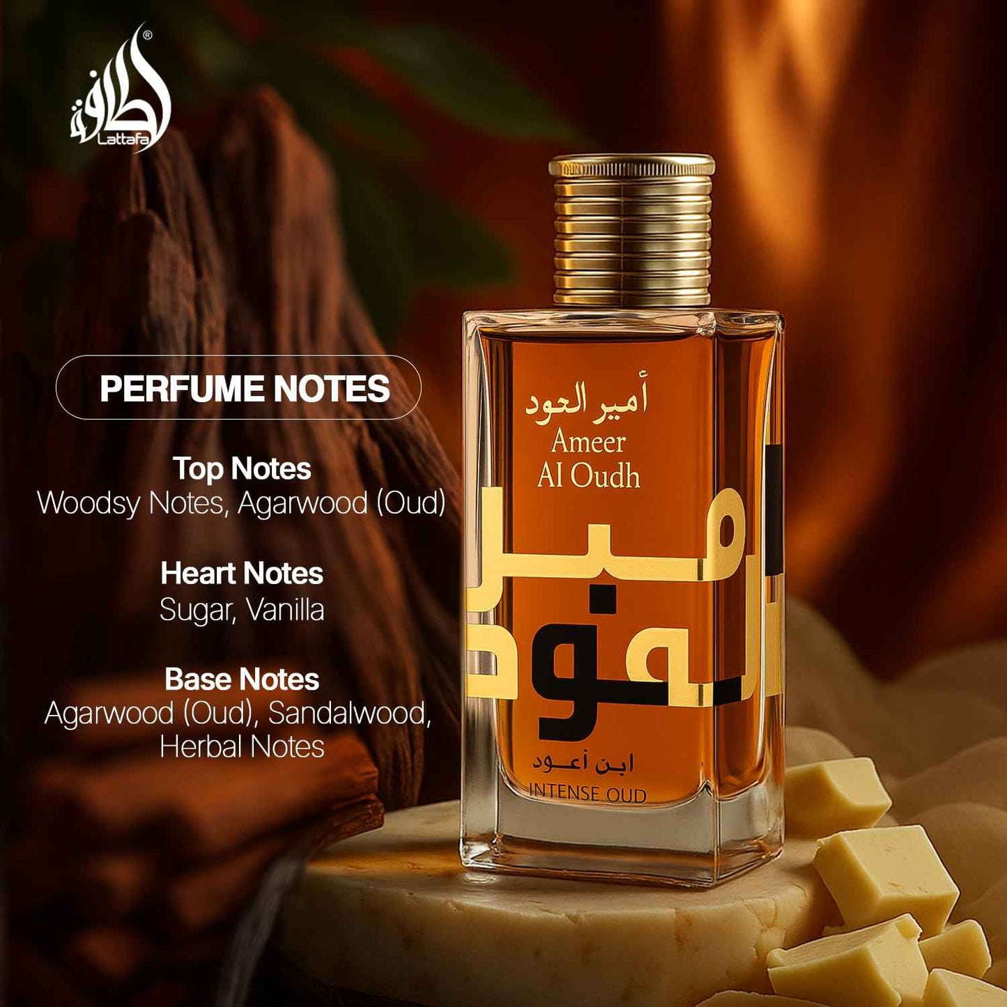 Lattafa Ameer Al Oud Intense Oud for Unisex Eau de Parfum Spray, 3.4 Ounce