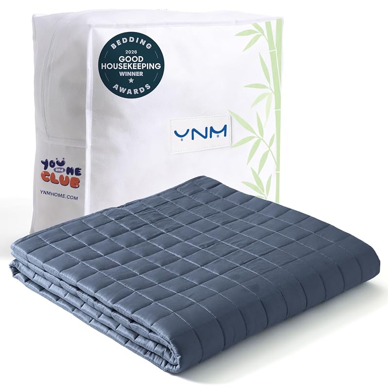 YnM Exclusive Blue Grey 60x80 25 lb Cooling Weighted Blanket for Adults