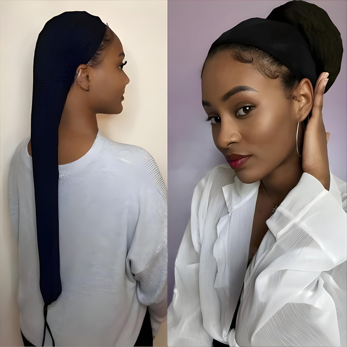 Locshair Sleeves For Women, Hair Sleeves For Locs Women, Hairweave Sleeve For Locs With Drawstring. It Has Both Hair Care Functions, Is Light To Carry, And Can Be Stretched Flexibly (Blue-2Pcs)