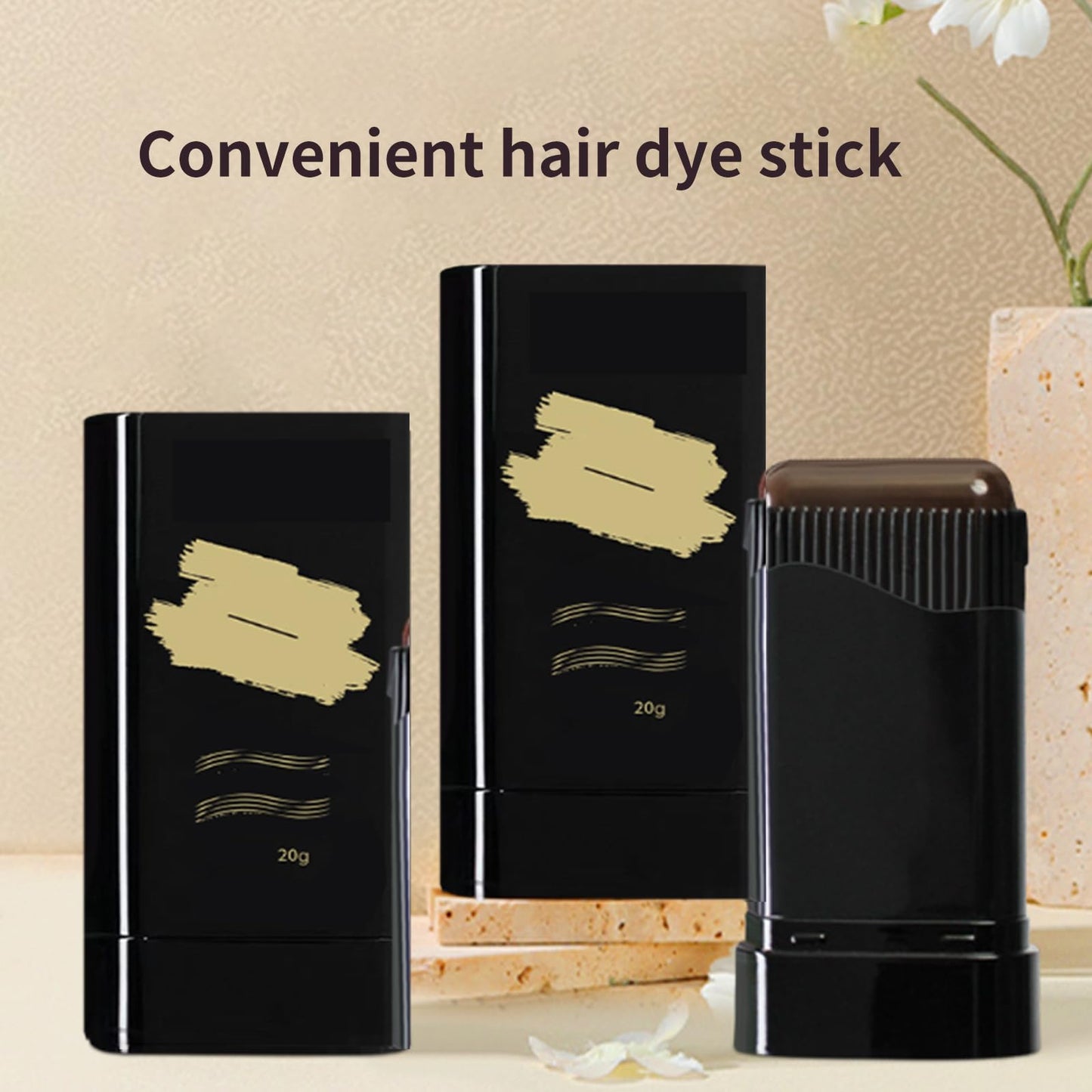 Cubrir Canas, Lápiz Para Cubrir Canas, Peine Colorante, A Tool to Temporarily Cover Gray Roots, An Easy-to-Use Hair Stick, And a Waterproof and Sweat-Resistant